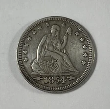 1854 Seated liberty 25C (#20104) XF cleaned