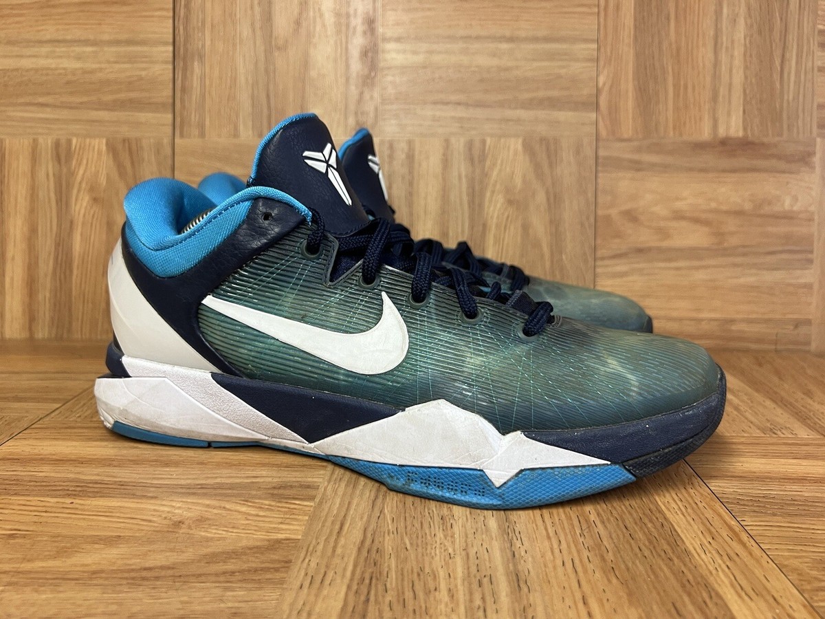 RARE🔥 Sz 9 - Nike Zoom Kobe VII 7 Shark Blue Aqua White Men's