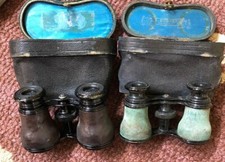 2 Antique Lemaire Fabt Borhek Opera Glasses Both With Original Case