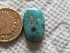Campitos Turquoise Cabochon 7.7 carat Iron Pyrite Blue cab