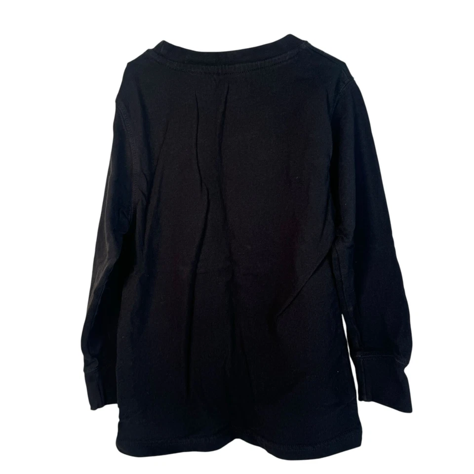 Camisa Top Negra Calavera y Huesos Cruzados Manga Larga Camiseta Santa Navidad Niños Niños M Foto 3 de 3