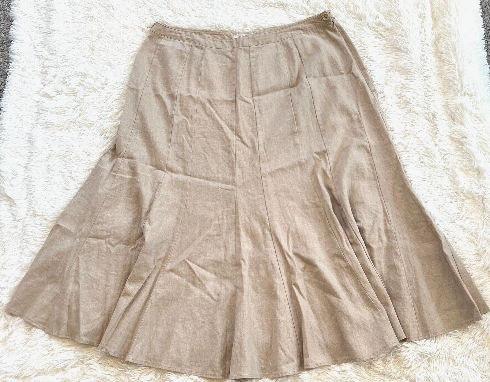Vtg Dressbarn Skirt Sz 16 Linen Blend Cottage Western Boho Flare Peasant 15447x