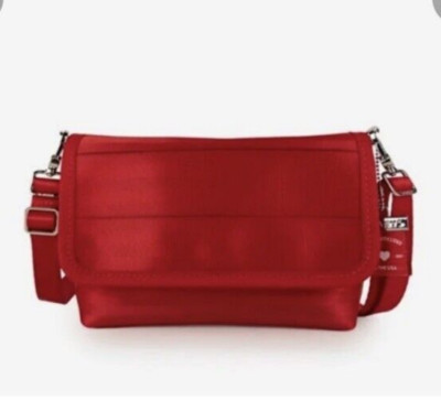 Harveys Seatbelt Bag Fold Over Crossbody Purse Scarlet Red Removable Strap CNC