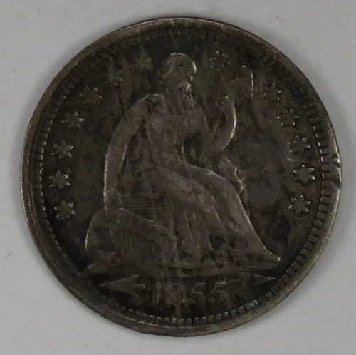 1855 with Arrows Seated Liberty Half Dime - VF