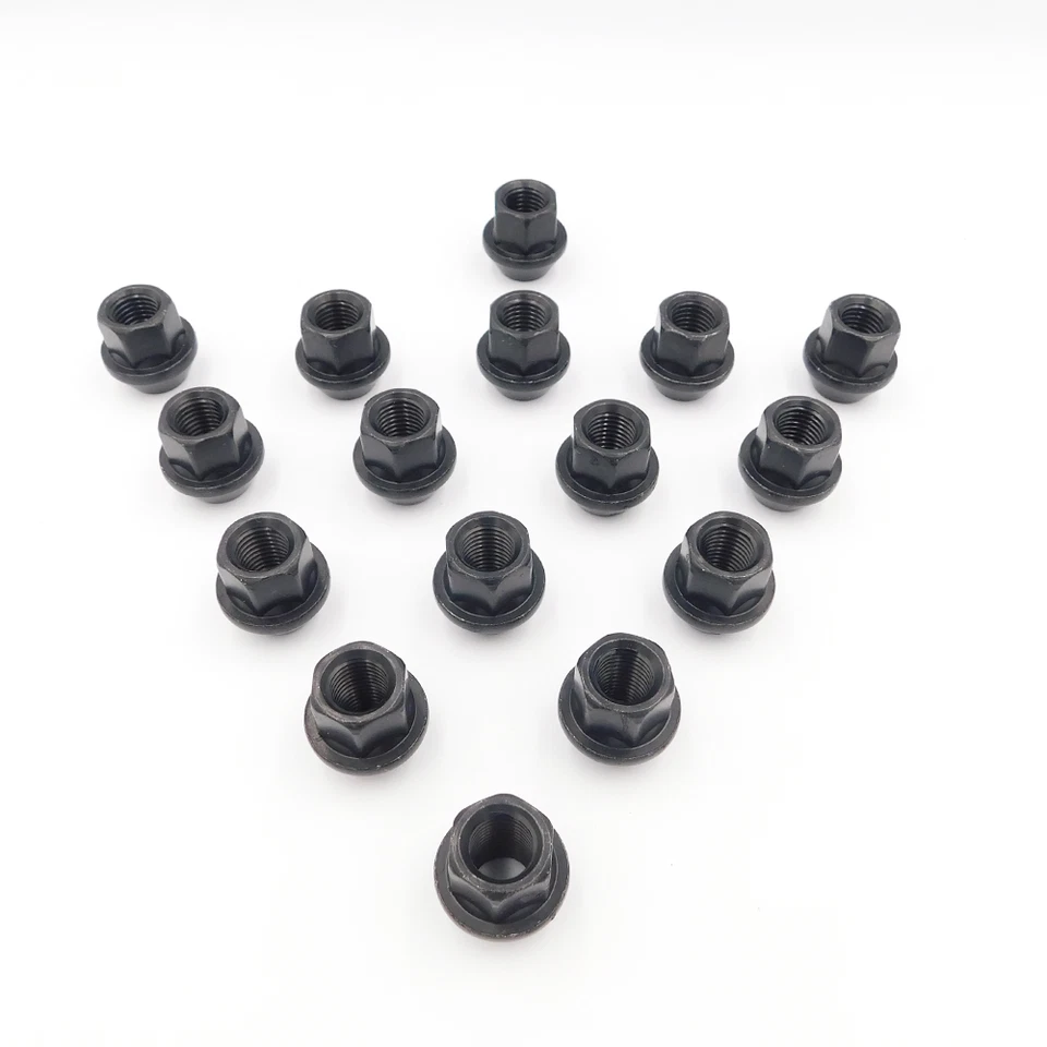 M12x1.5 Open Bimecc Wheel Nuts (Black) x16 Toyota Blizzard Carina Caldina Celica — 第 2/4 张图片
