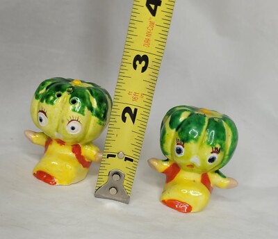なーさん様あて Ninth Peel&Patrick Vegee Vtg Kitschy Veggie Head S&P Shakers Anthropomorphic Squash