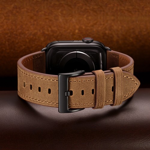 Correa de cuero de vaca para Apple Watch 10 9 8 7 6 5 SE 42/45/46/49mm Ultra 2 - Imagen 23 de 36