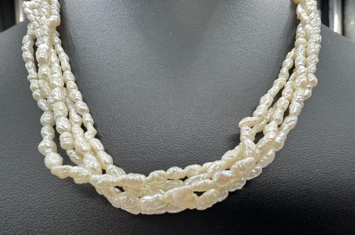 Rice PEARL Necklace JCM 14k Gold Clasp 