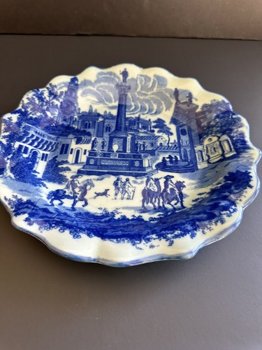 Vintage Victoria Ware Ironstone Cobalt Flow Blue Plate Scalloped 10” Village - Picture 2 of 21