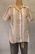 ★ MARIA ROSSI ★ 42  ~ Bluse ~ kurzarm ~ gestreift ~ Tunika ~ tailliert