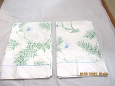 VTG 1976 Martex No Iron Hanae Mori Blue Butterfly 2 Twin Flat Sheets Pepperell