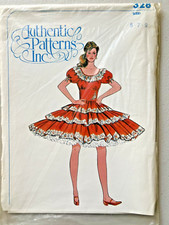 Vintage Authentic Patterns Inc. Western 328 Square Dance Dress Size 5 7 9 Uncut