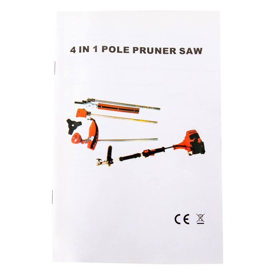 4 in1 Gas Backpack Weed Eater Grass Brush Cutter Lawn Mower Grass Hedge