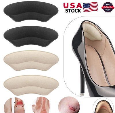 4× Toe Heel Shoe Comfort Pad Heel Grips Liner Cushions Inserts for Loose Shoes