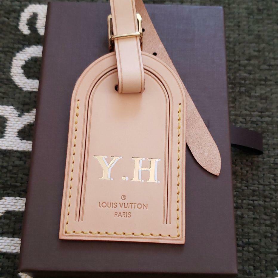 Louis Vuitton Luggage Name Tag w/initial Y.H Never used from Louis Vuitton Luggage Name Tag w/initial Y.H Never used from