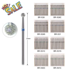 10Pc AZDENT Dental Diamond Burs Ball Round For High Speed Handpiece FG 1.6mm
