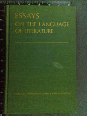 Essays on the Language of Literature Chatman & Levin Hardcover Very Good [DR]