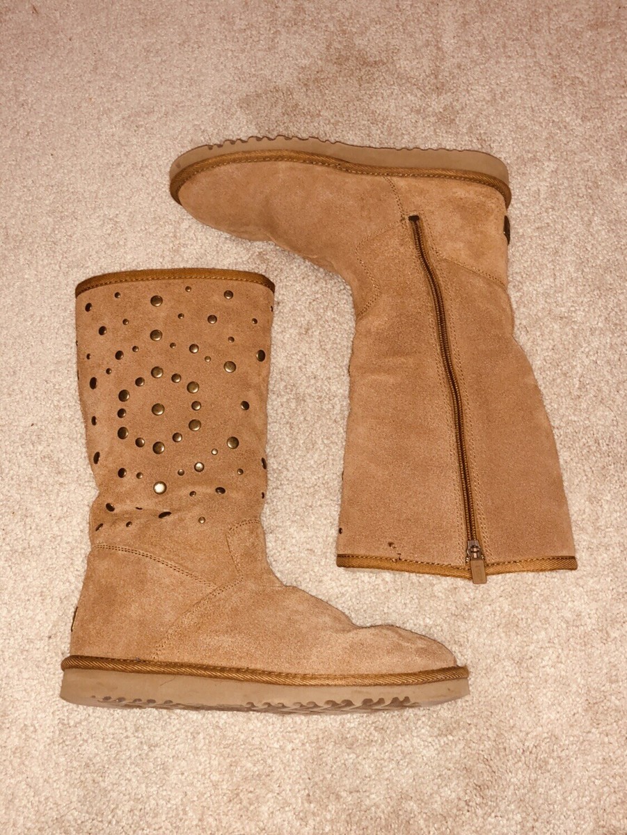 UGG Australia Suede Women's Studded Tall Boots Sz 5/ EU 35