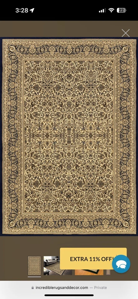 Dynamic Rugs Area Rug Blue Border Ivory Pattern 5.3ft X 7.7ft Legacy 2 58004 - Image 2 of 2