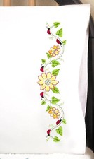 Stamped Embroidery  Design Works Sunflowers Pillowcases T232262