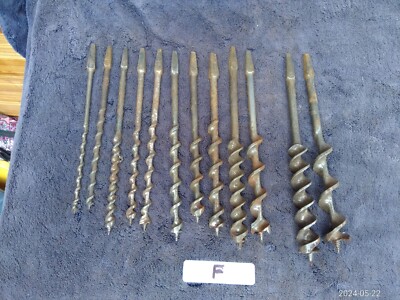 Vintage Nr. 4-12 plus 6,14,16 Hand Klammer 12 Erdbohrer Bohrer Werkzeuge Set Irwin etc.