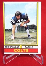 Tom Drougas TOPPS Football Card 1974 #197 NFL Near Mint 