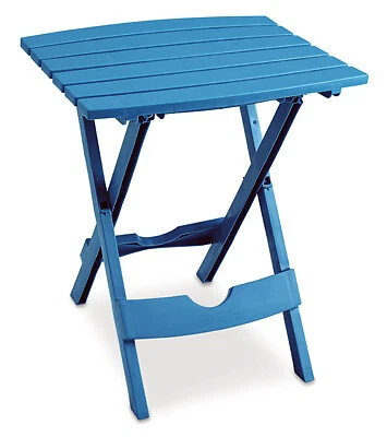 Patio Side Table Quik Fold Resin Pool Blue eBay