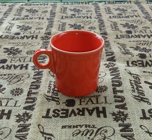 tom & jerry RING COFFEE MUG poppy orange FIESTA WARE 10 OZ 