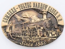 Cumbres  Toltec Narrow Gauge R.R. Railroad Train Bronze Vintage Belt Buckle