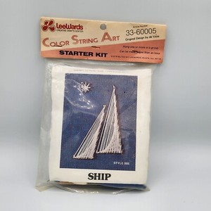 Vintage 1973 LeeWards Creative Crafts String Art Kit SAILBOAT Nautical SHIP