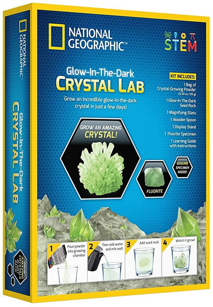 National Geographic Glow-in-the-Dark Crystal Lab Grow Kit - STEM