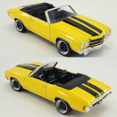 ACME 1970 CHEVY CHEVELLE SS CONVERTIBLE RESTOMOD YELLOW 1:18*New