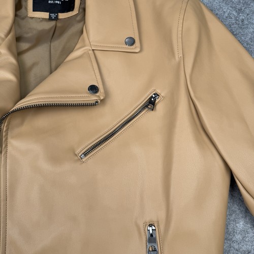 Giacca Motociclista Uomo Guess Ecopelle Marrone Tan Taglia Media Nuova con etichette - Foto 9 di 15