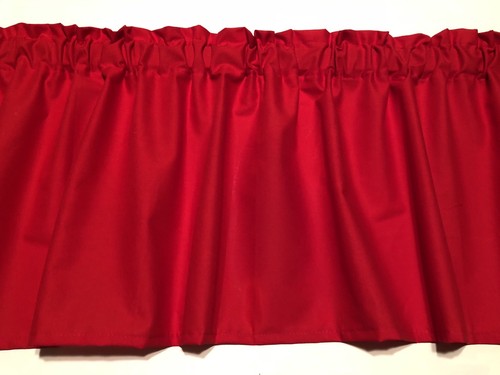 Solid Cherry Red Valance Cotton fabric 42"wide 14"L Bedroom Kitchen - 第 11/14 張圖片