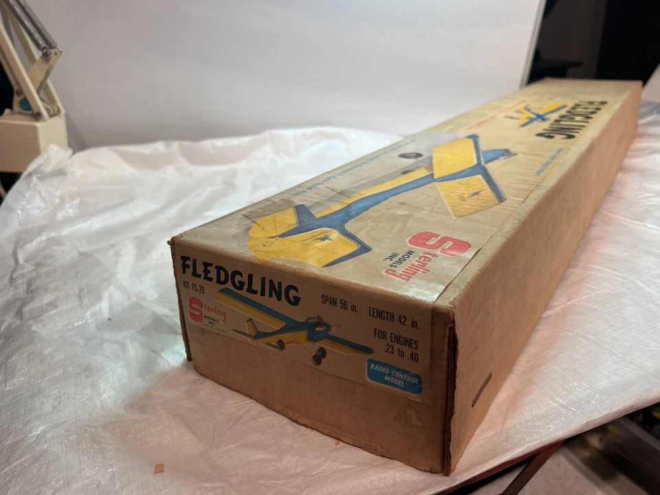VINTAGE RARE NIB 1978 STERLING MODELS FLEDGLING  56"WS RC KIT .23-.46 UNSTARTED - Image 2 of 4