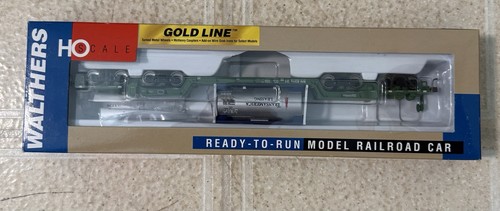 Walthers 932-5621 HO Gold Line 81' 4 camiones centro deprimido coche plano BN 631021 | Zustand: Used