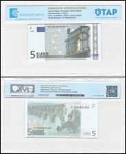 European Union - Spain 5 Euro, 2002, P-8v, UNC, Prefix V, Authenticated