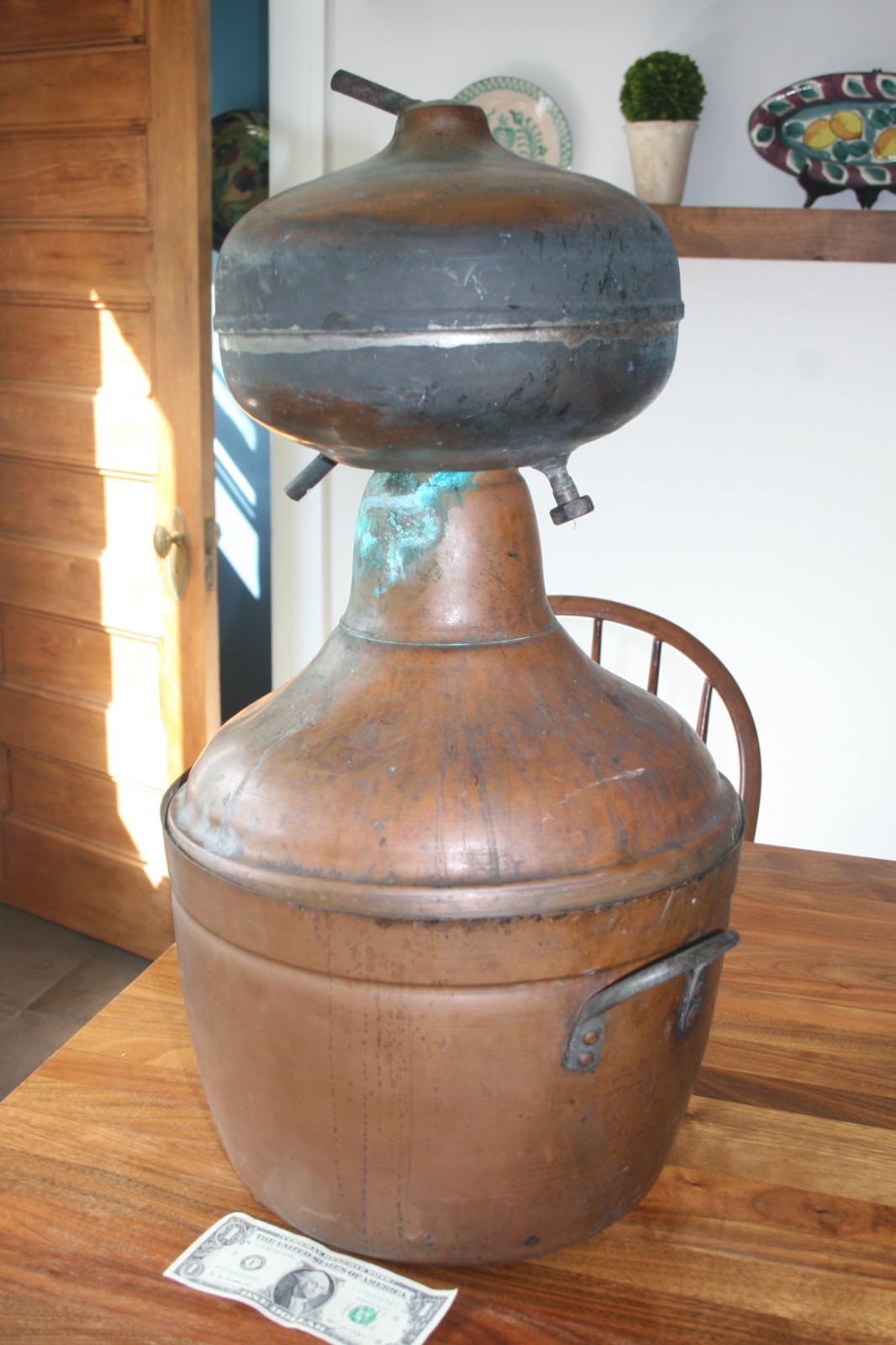 Antique Solid Copper Moonshine Still