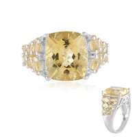 Antikschliff Citrin Rhodium Silber Ring