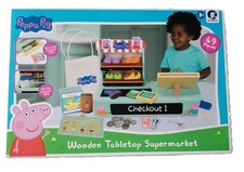 Peppa Pig Wooden Tabletop Supermarket Children's Role Play Playset Brand New