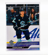 RYKER EVANS autographed SIGNED '23/24 SEATTLE KRAKEN