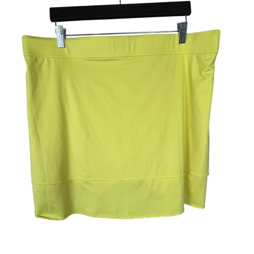 Belyn Key Skort Yellow XXL Tiered Back Wide Waistband Pockets Stretchy - Picture 4 of 7