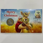 Australia  2024 Merry Christmas Kangaroo PNC 50c Cent UNC Coloured Coin Florals