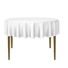 10 Pack 70" Round Polyester Fabric Tablecloths for Wedding Banquets - White