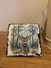 Handmade Decoupage Stag Slate Coaster - £3.00 Each - Rustic Woodland Decor