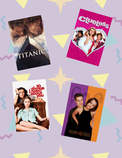 90's Chick Flicks Movie Style Posters 4pc Sticker Pack