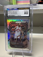 2022 Prizm Basketball Fred Vanvleet /150 Pandora In Person Autograph CGC Auth