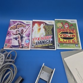 Nintendo Wii Console RVL-001 Bundle W/ Remote Nunchuck 3 Games Cords Manuals