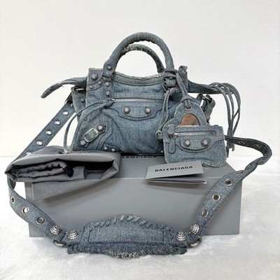BALENCIAGA DENIM NEO CAGOLE Handbag Shoulder Bag Blue