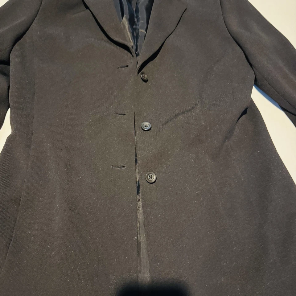 Casual Corner Black long blazer button down Trench jacket sz 6 - Image 2 of 3